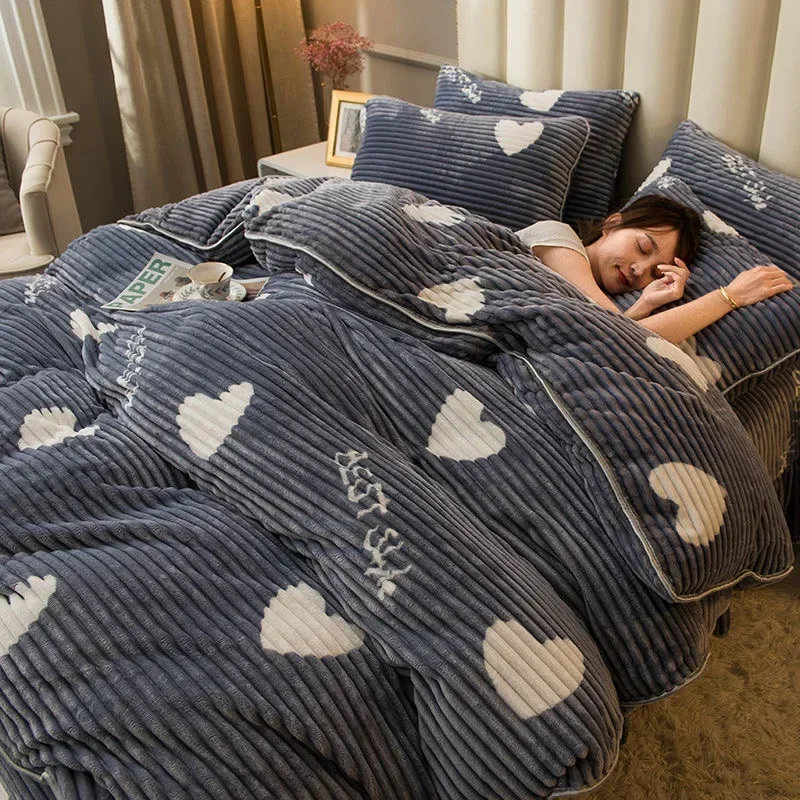 JUSTCHIC 1 шт. утолщенное зимнее одеяло пододеяльник из молочного бархата