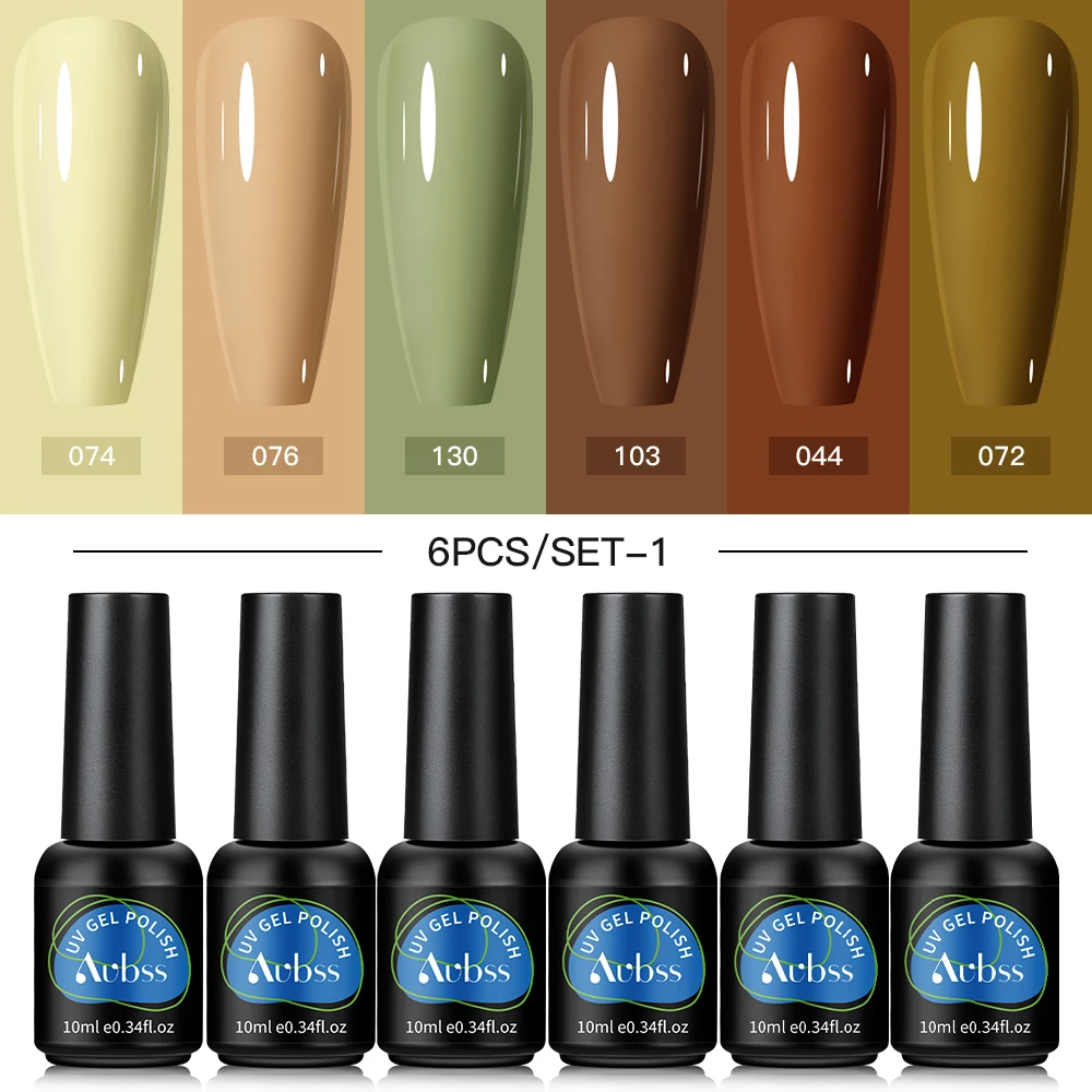 

Aubss 6pcs/set Gel Nail Polish Glitter Cat Eye Nail Art Color Gel Polish Semi Permanent Beauty for Manicure Nail Accessories
