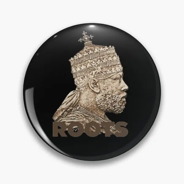

Roots Rastafari Menelik T Shirt Customizable Soft Button Pin Clothes Funny Cartoon Brooch Gift Jewelry Hat Lover Cute Collar