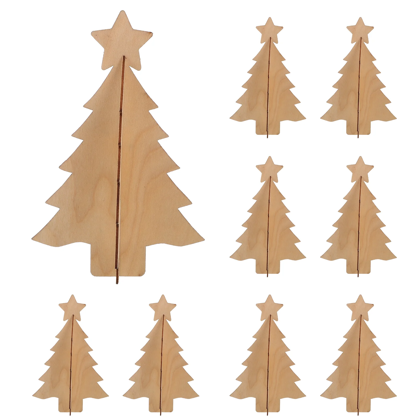 

10pcs Wooden Christmas Tree Cutout Blank Wood Chip Hanging Charm Christmas Tree Shaped Pendant