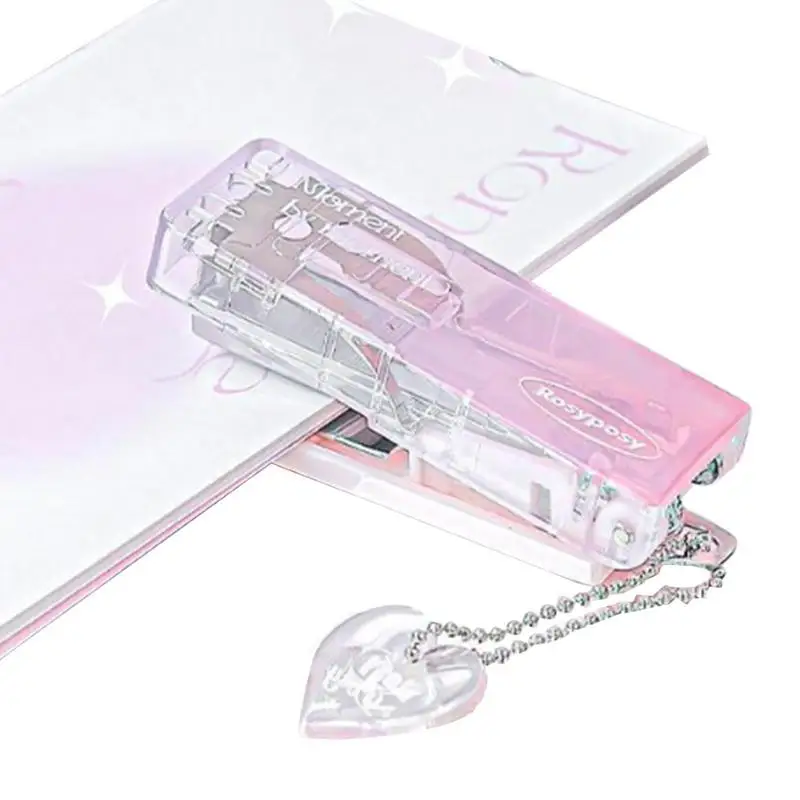 

Cute Stapler Kid's Transparent Mini Folding Stapler Lightweight And Stable Stationery Supplies For Classrooms Offices And