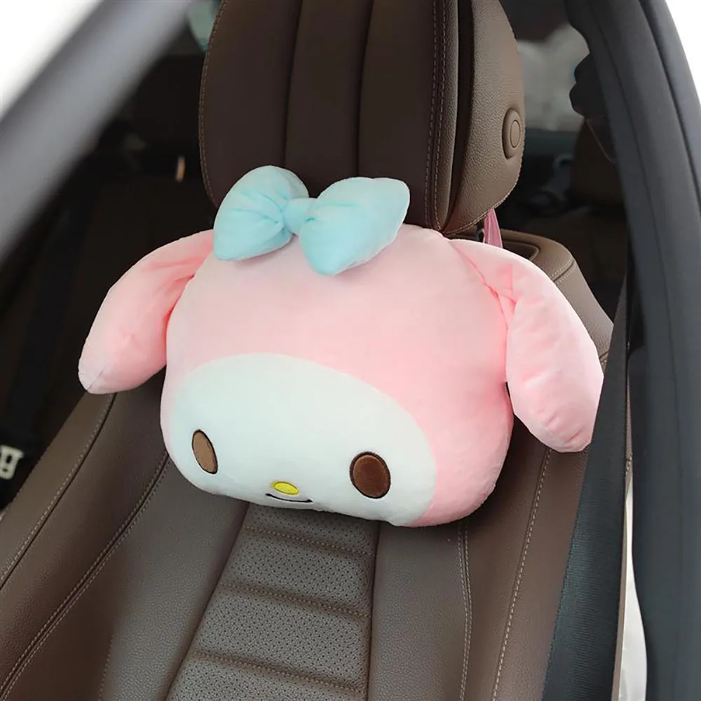 

Cartoon Sanrio Melody Car Seat Pillow Cute Kuromi Seat Neck Pad Car Pillow Neck Pillow Cushion Soft Stuffed Home Decor Gifts