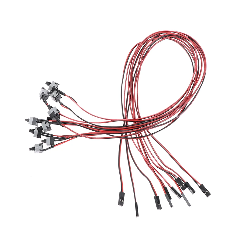 

10 шт./лот 50 см длинная кнопка питания кабель переключателя для ПК переключатели сброса питания компьютера мгновенный автоматический сброс ...