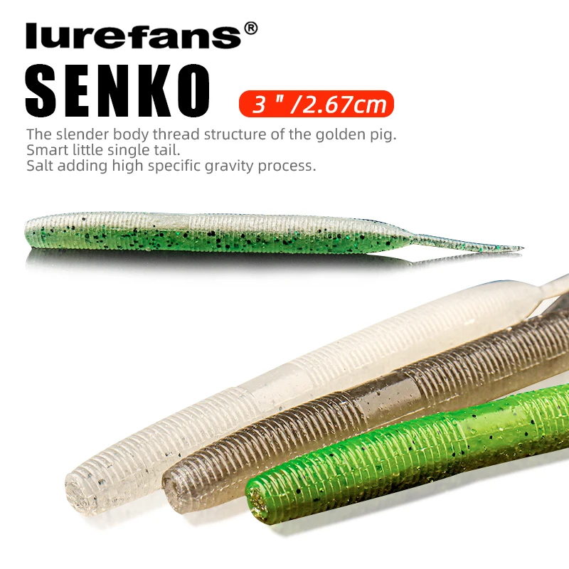 

Lurefans NEW 8Pcs SENKO Worm 3inch 3.7g Sinking Soft Lure Eco-Friendly Material Carp Trout Fishing Lure Jigging Fishing Tackle