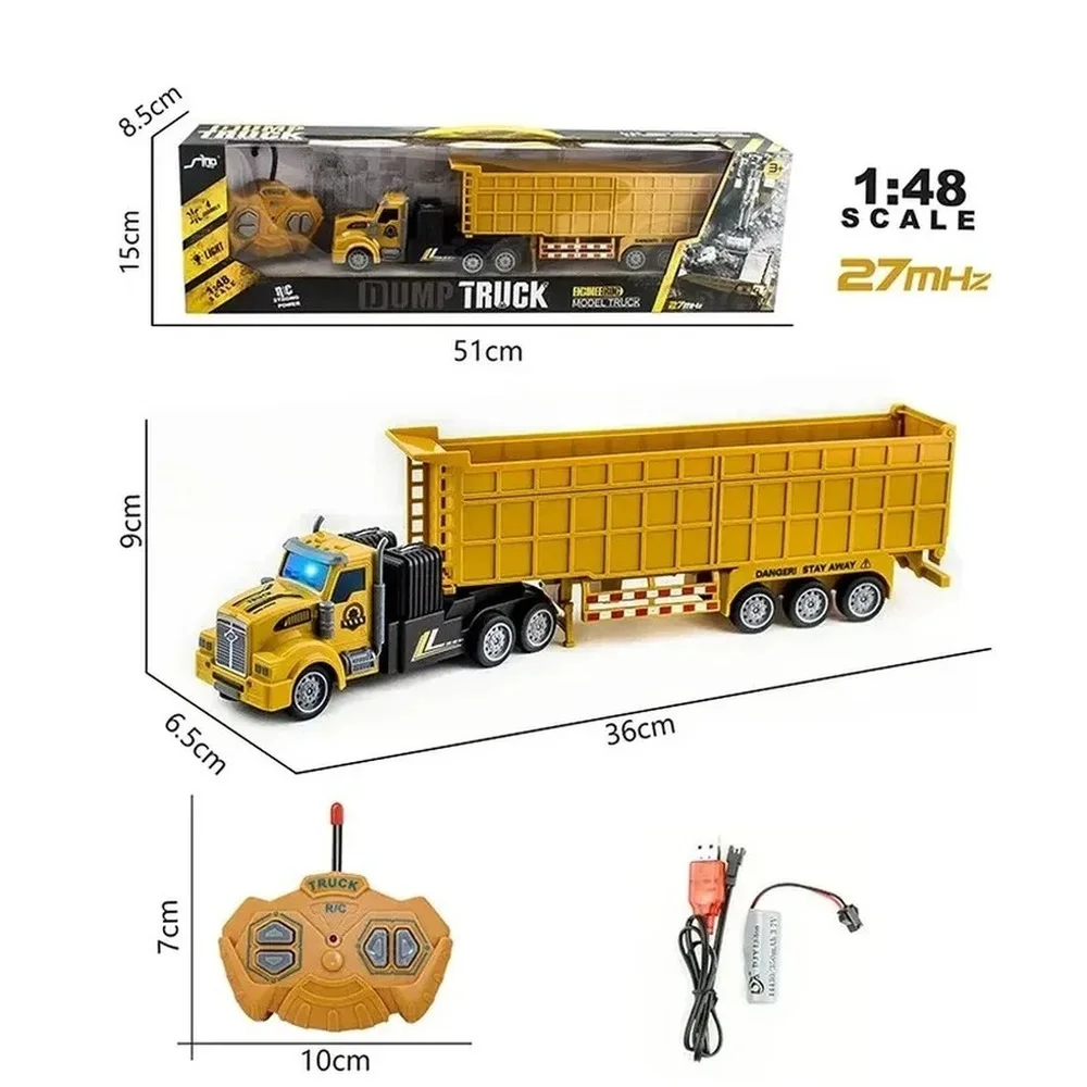

36cm 1:48 Children's Car 2.4G Rc Toys Car Remote Control Semi-trailer Construction Truck Electric Cars Vehicles Toys for Boys 56