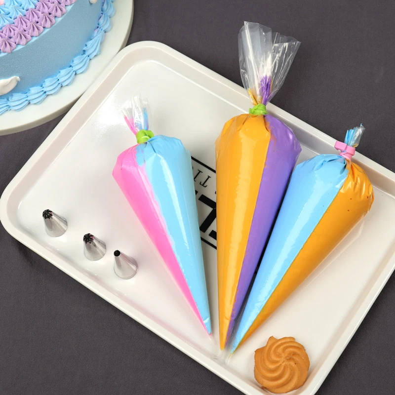 

50/100Pcs Two-color Pastry Bag Pastry Thickened Pastry Cup Cake Tools Confectionery Accessories