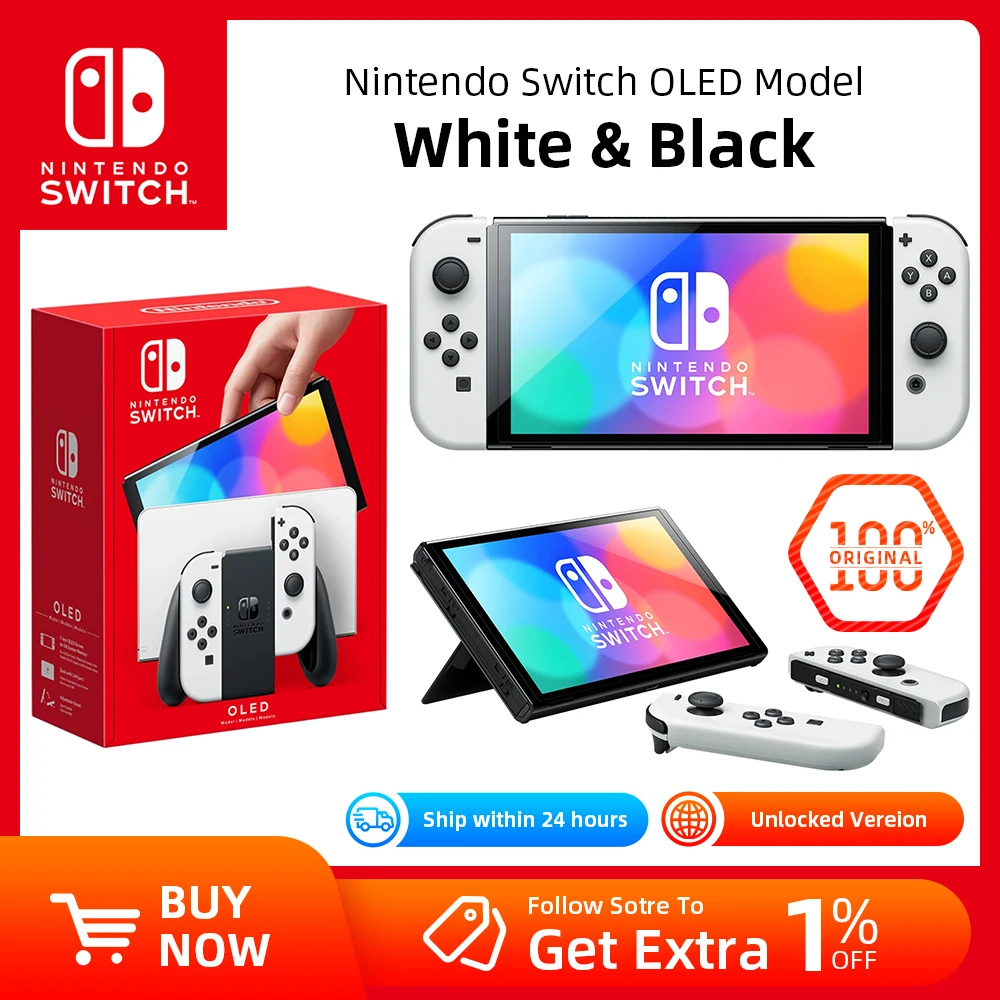 Игровые консоли Nintendo Switch OLED 7 дюймов 64 ГБ встроенное хранилище - купить по