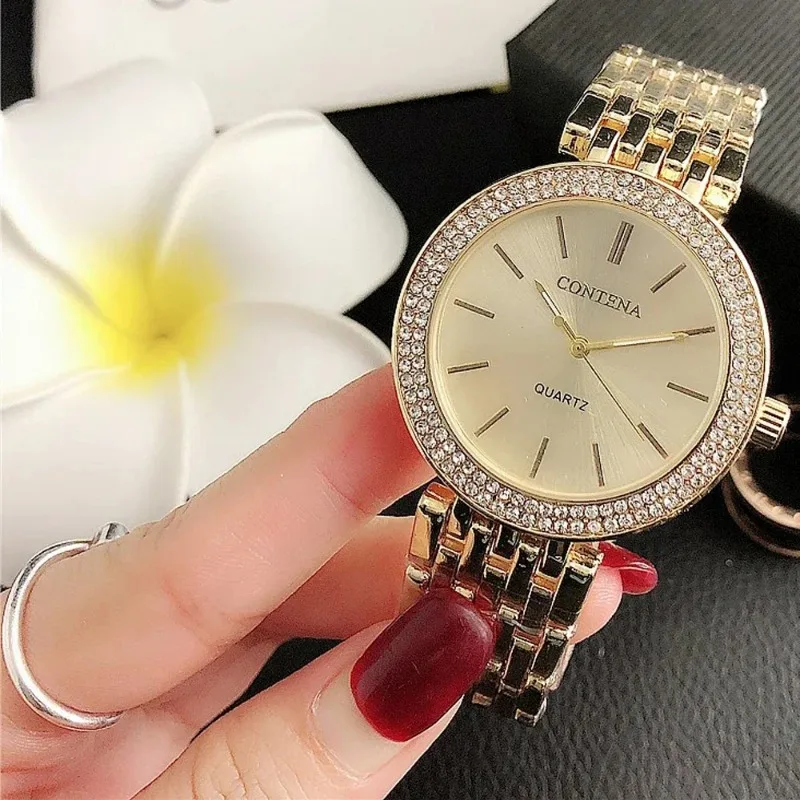 Reloj Mujer новые золотые часы для женщин модные повседневные круглые кварцевые