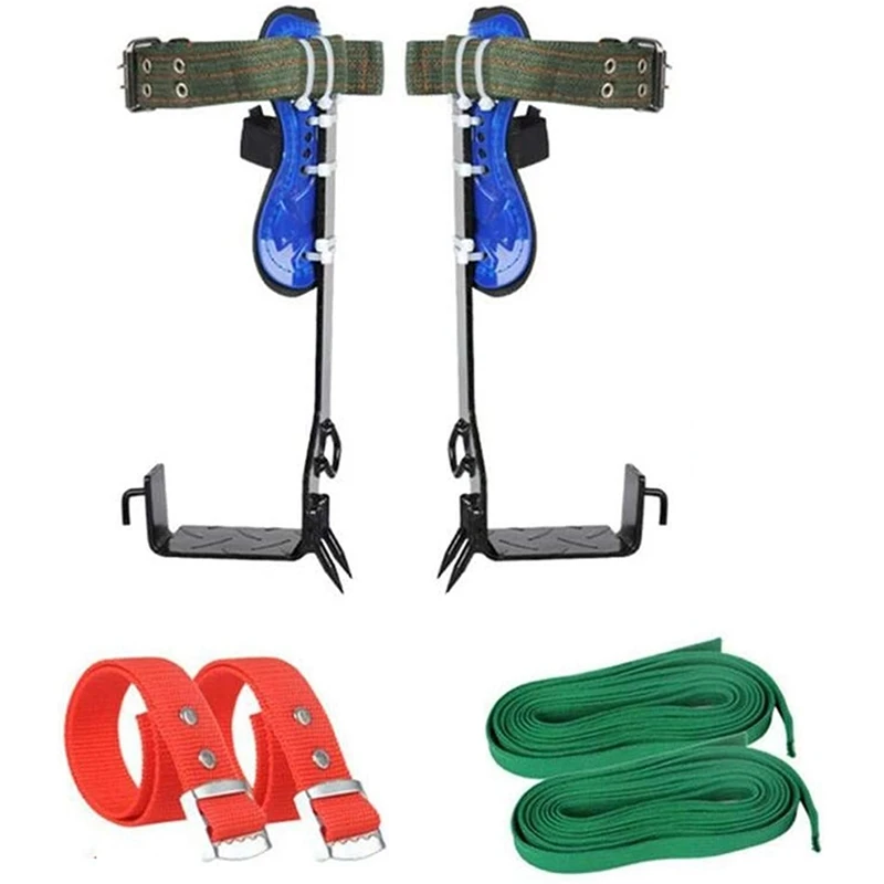 6-in-1 Tree Climbing Spike Set Climbing Nails Adjustable Safety Belt Lanyard 2 Gears Tree Climbing Spikes Camping Parts