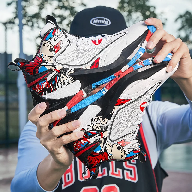 

High Quality Men's Basketball shoes Couple Basketball outdoor Sports shoes shock absorption High-top Women's Basketball shoes