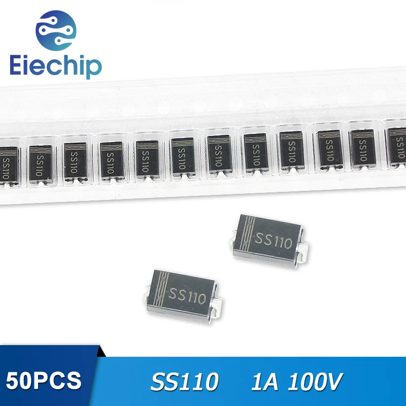 

50PCS SS110 SB1100 SMA Schottky Diode 1A 100V