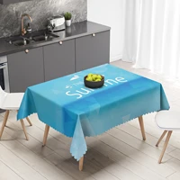 gradient light blue rectangular table cloth dinning summer party decoration coffee desk mats dining restaurant living room sets