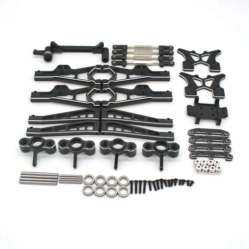 Metal Swing Arm Steering Knuckle Link Rod Set for JLB Racing CHEETAH 11101 21101 J3 Speed 1/10 RC Car Upgrade Parts