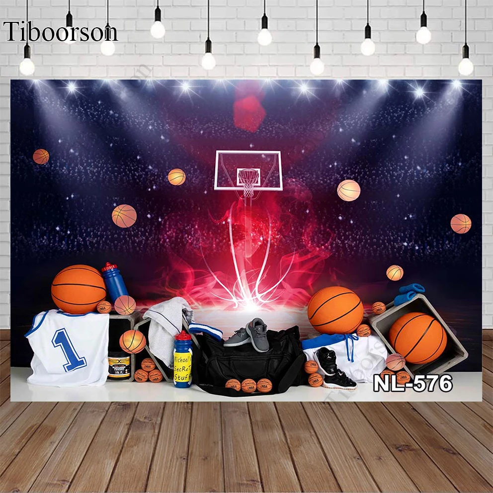 Фон для фотосъемки новорожденных детей с изображением баскетбольной звезды |