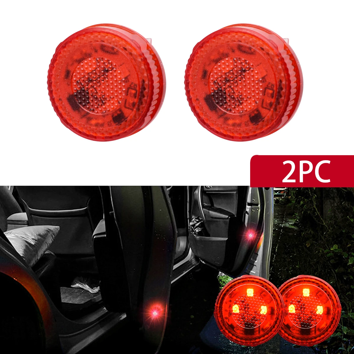 

5 LED Car Door Open Warning Flash Lights Lamps Bulb Safety Magnetic Induction Strobe Waterproof Anti-Collision Accessories 2pcs