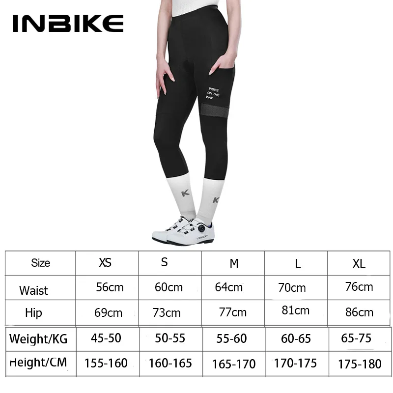 INBIKE женские велосипедные брюки с подкладкой и высокой талией одежда для