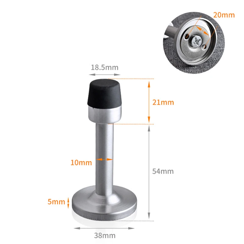

Stainless Steel Door Top Door Stop Protection Mute Anti-Collision Home Living Room Kitchen Blocking Glass Door Stopper