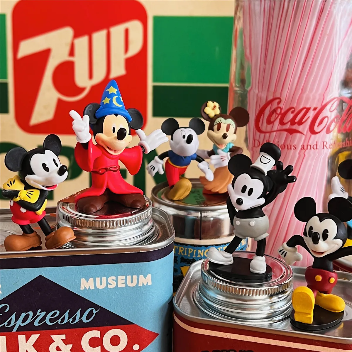S Mickey Mouse Minnie Retro Classic Doll Gifts Cute Cartoon Toy Model Anime Figures Collect Ornaments