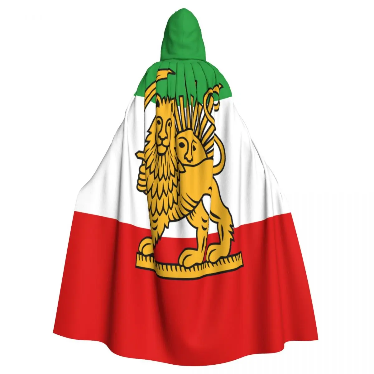 

Long Cape Cloak Tricolour Flag Of Iran Hooded Cloak Coat Autumn Hoodies