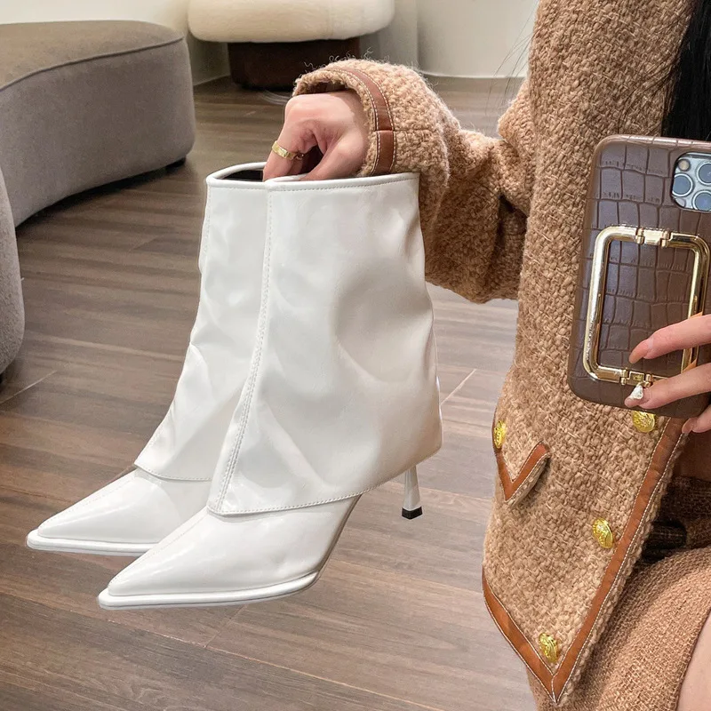 Новые женские ботильоны из суперфибры кожаные с боковой молнией зимние на