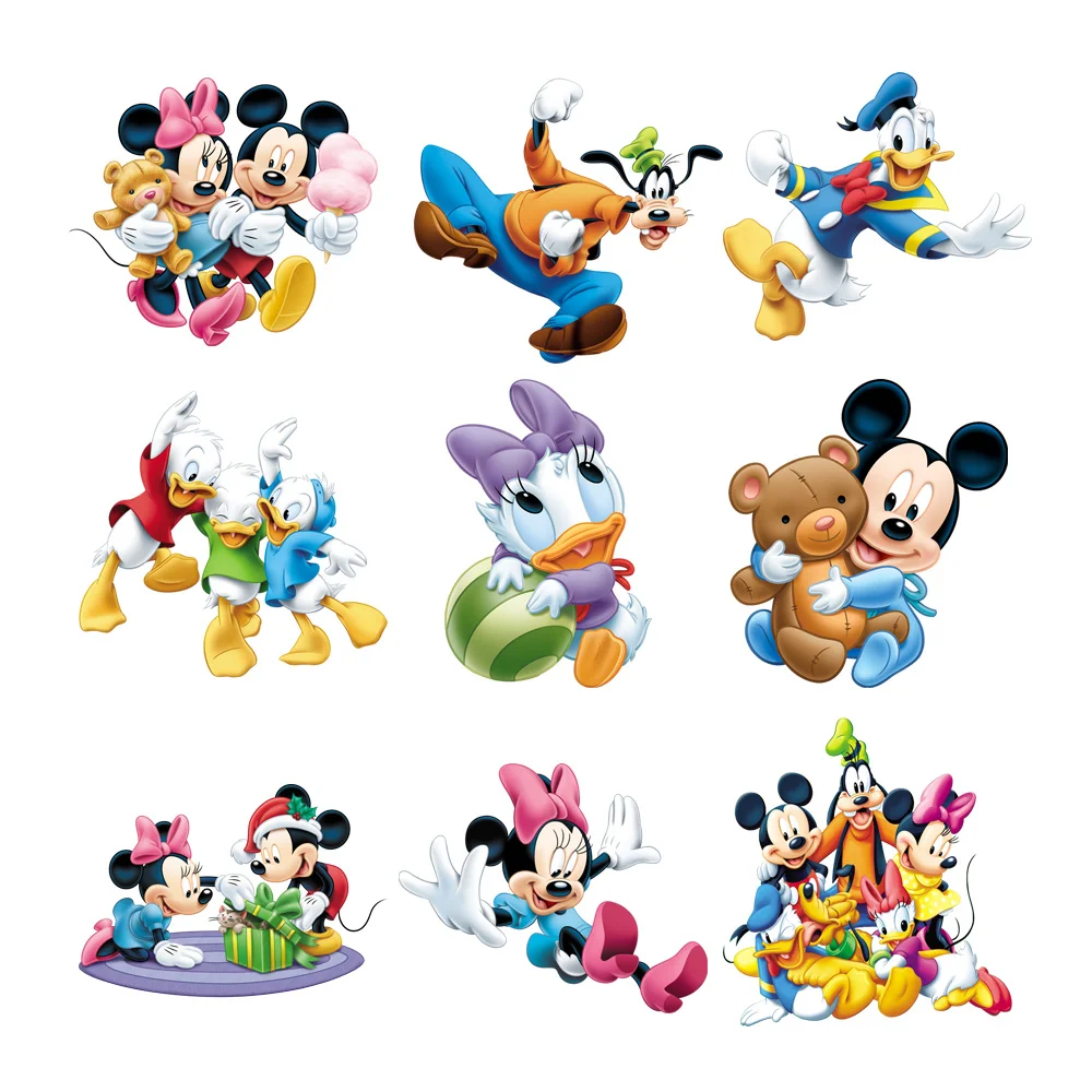 

Disney Iron On Patch Cute Mickey Mouse Donald Duck Clothing Patches Heat Transfer Stickers Applique On Clothes children T Shirt