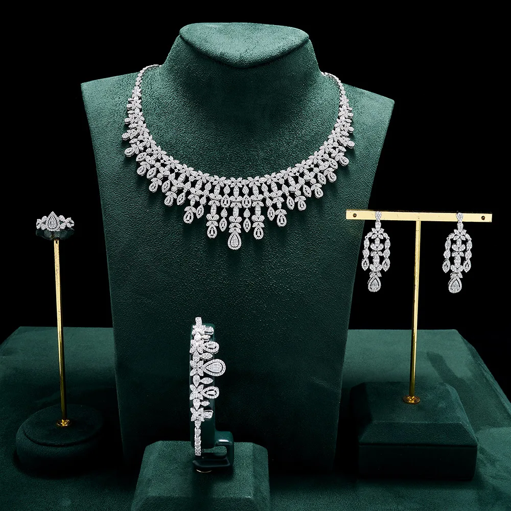 

TIRIM Dubai Bridal Zirconia Jewelry Sets for Women Party Charm Saudi CZ Crystal Wedding Engagement Bride Jewellery Accessories