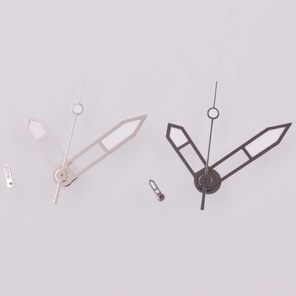 NH39 Цвет пистолета/серебро Стрелки для часов Зеленые светящиеся аксессуары с