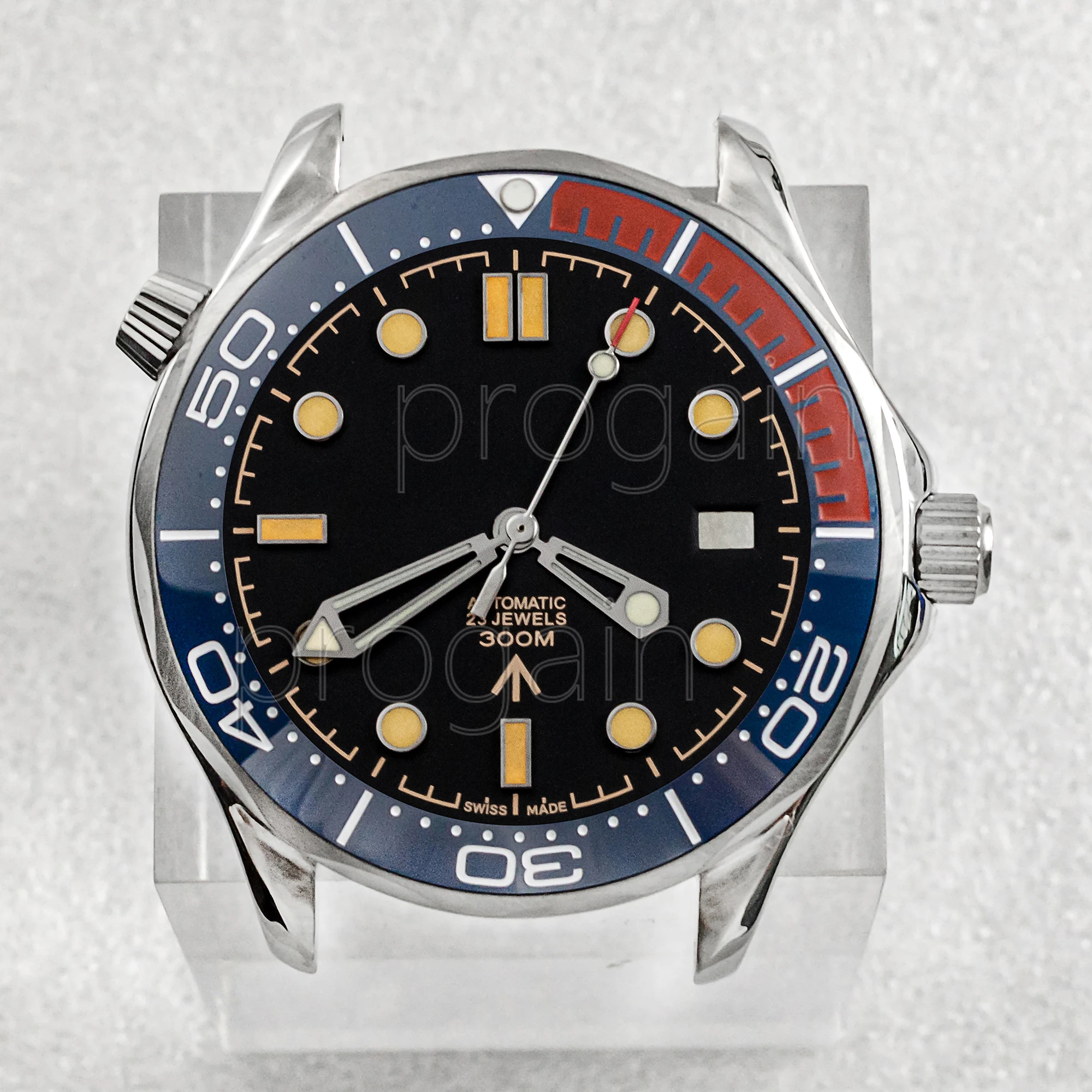 41 мм ремешок для часов Seamaster 300 NH35 из нержавеющей стали с циферблатом подходит