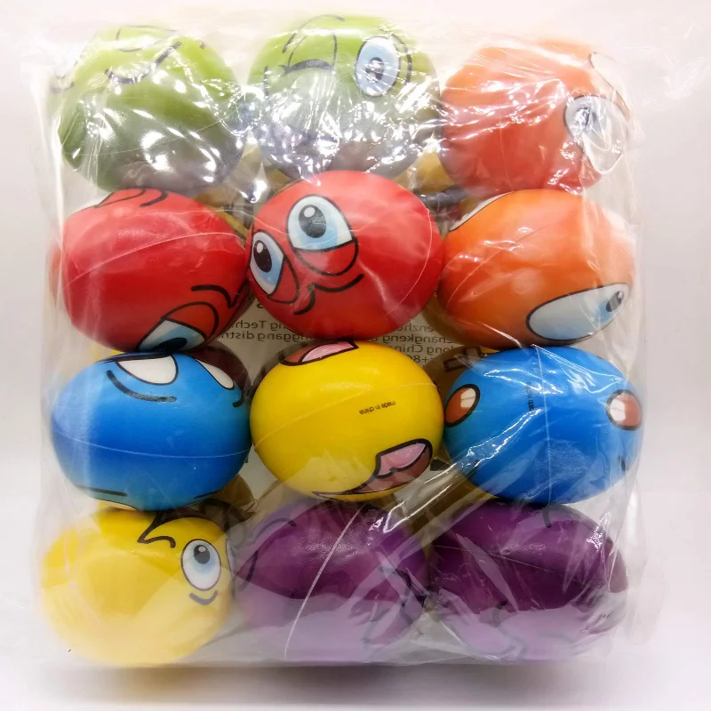 Stress Balls Stress Reliver Toy Party Favor Soft PU Ball Assorted Colors Random Pattern Party Toys Kids Tent Ball Toddler Ball enlarge