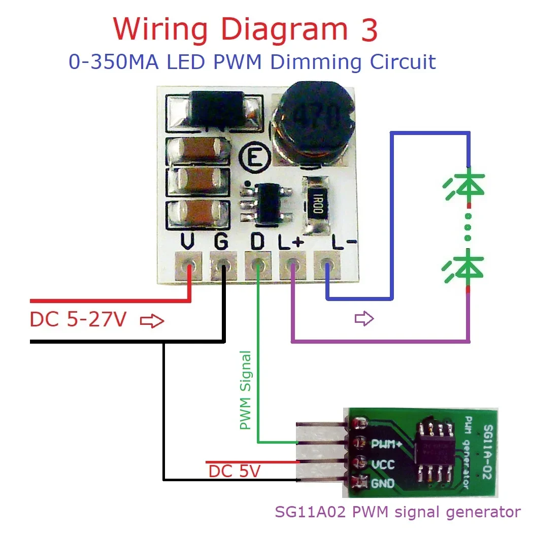 Мини-размер DC 5-24V Step-downLED Модуль затемнения постоянного тока ШИМ Регулируемый