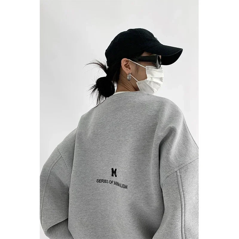 

Streetwear Letter Print Sweatshirt Women Y2K Plus Fleece Thick overs Bf Harajuku Korean Loose Casual Hoodies
