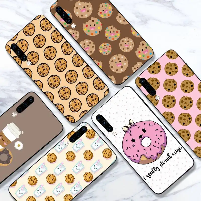 

cookies Donuts Cartoon Phone Case For Huawei honor Mate 10 20 30 40 i 9 8 pro x Lite P smart 2019 Y5 2018 nova 5t