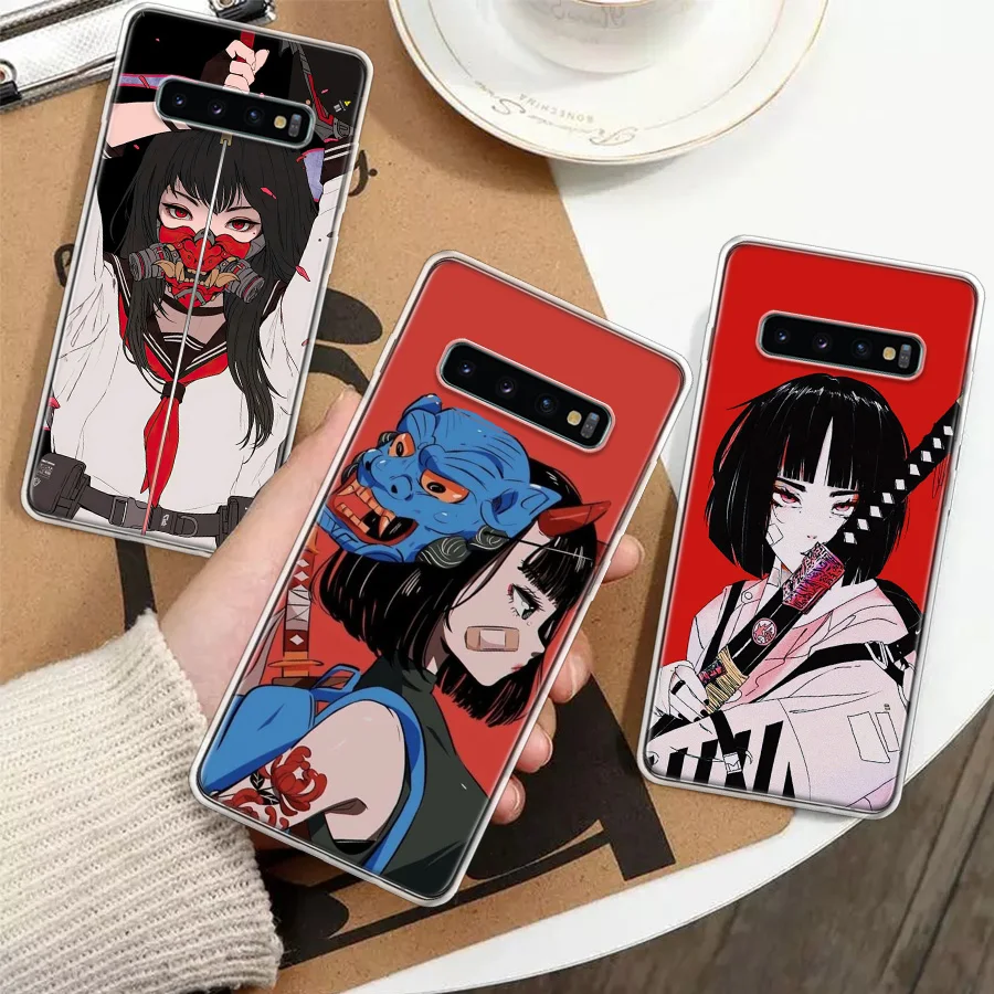Силиконовый чехол для телефона в японском стиле с аниме девушкой Samsung Galaxy S10 Plus S20