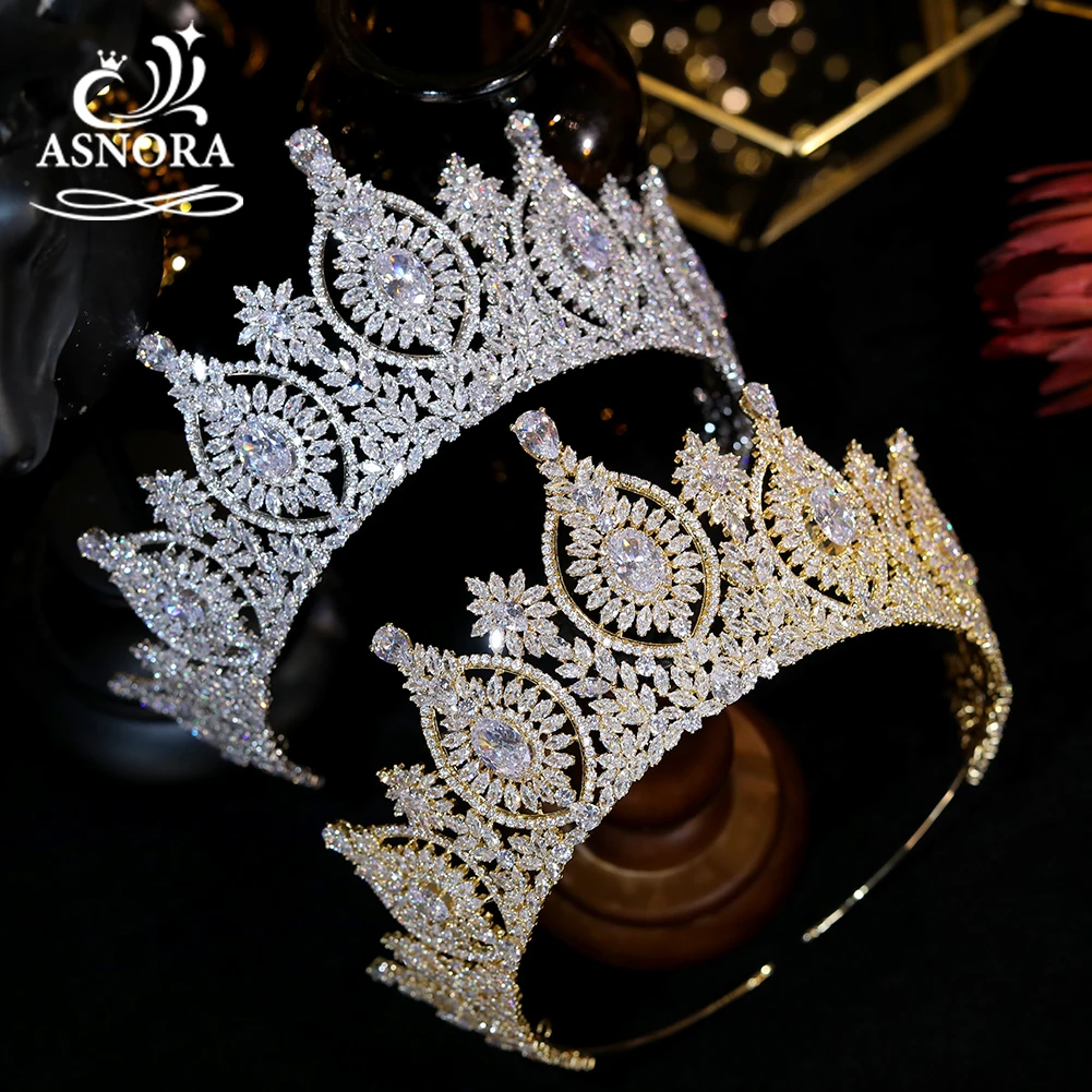 

Luxury Bridal Headpiece Wedding Accessories Tiaras and Crowns For Women Hair Cubic Zirconia Crystals Queen's Crown Prom Jewelry