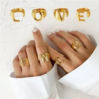 a z letter rings for women gold color adjustable ring initial finger rings 2020 jewelry accessories anillos mujer