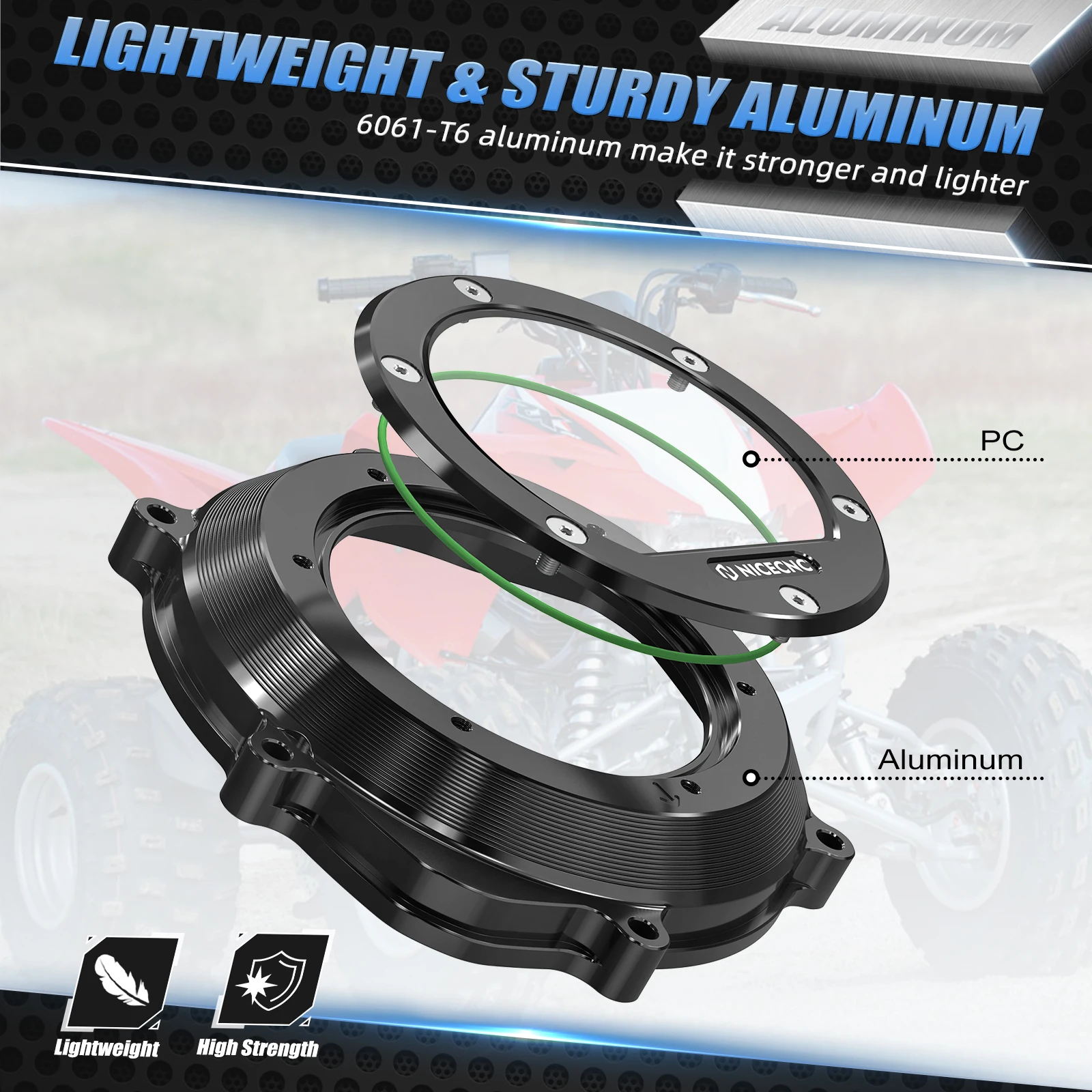 ATV для Honda Прозрачная крышка сцепления двигателя 11351-HP1-670 TRX450ER 2006-2014 TRX 450R 2004-2008