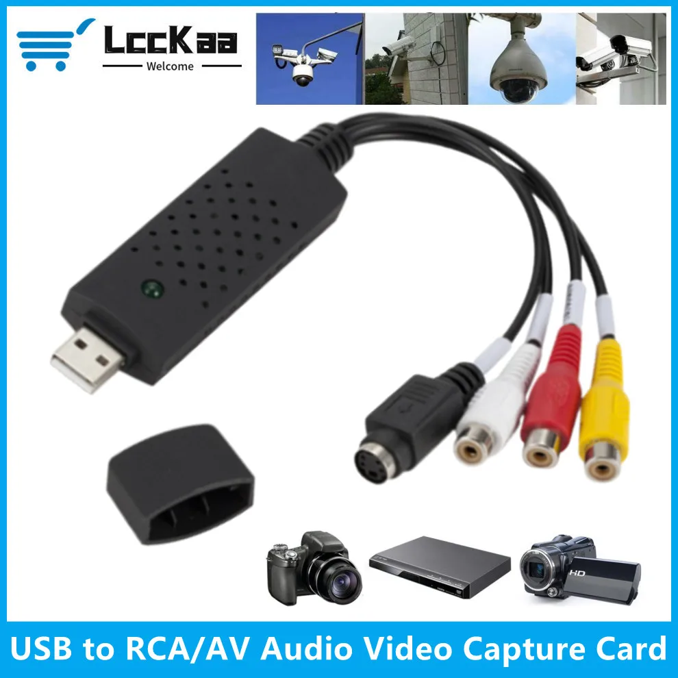 USB-адаптер для захвата аудио-и видеосъемки LccKaa с USB-кабелем от USB 2 0 к RCA