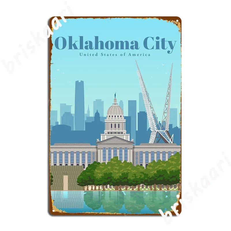 Travel To Oklahoma City Poster Metal Plaque Cave Pub Decoration Wall Decor Cinema Living Room Tin Sign Posters