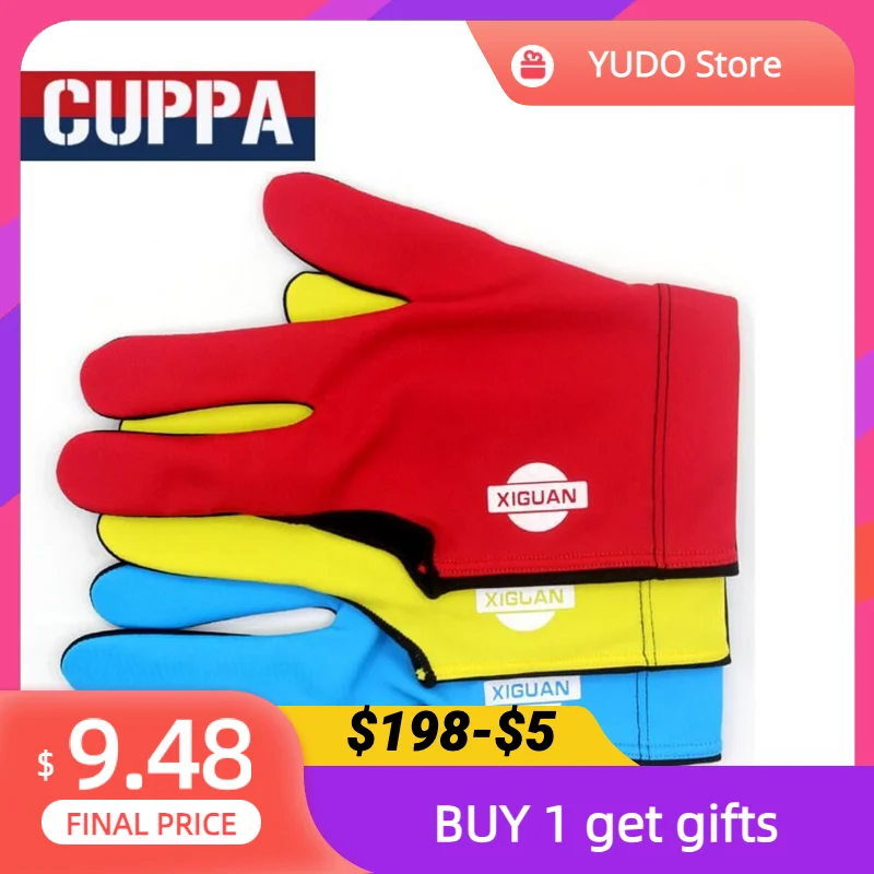 

Перчатки для бильярда XIGUAN с тремя пальцами, перчатки для левой руки Красного/синего/желтого цвета, аксессуары для бильярда, высокое качеств...