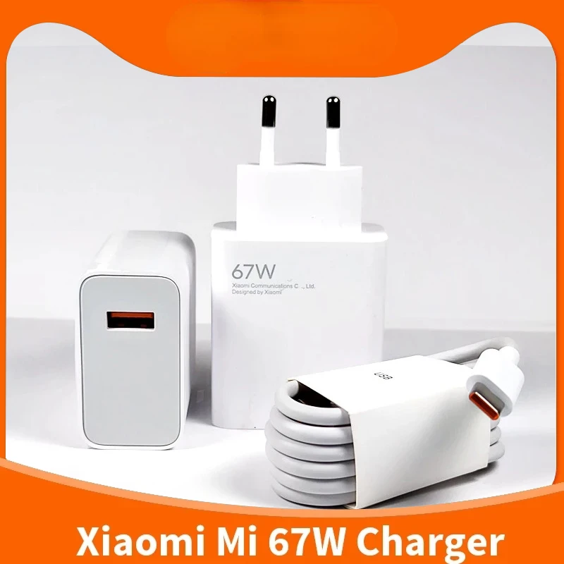Original EU 67W Fast Charger for Xiaomi X3 GT F3 GT X4 Pro 5G & Mi Mix Fold Mi 11 11pro 11 Ultra 12 12X