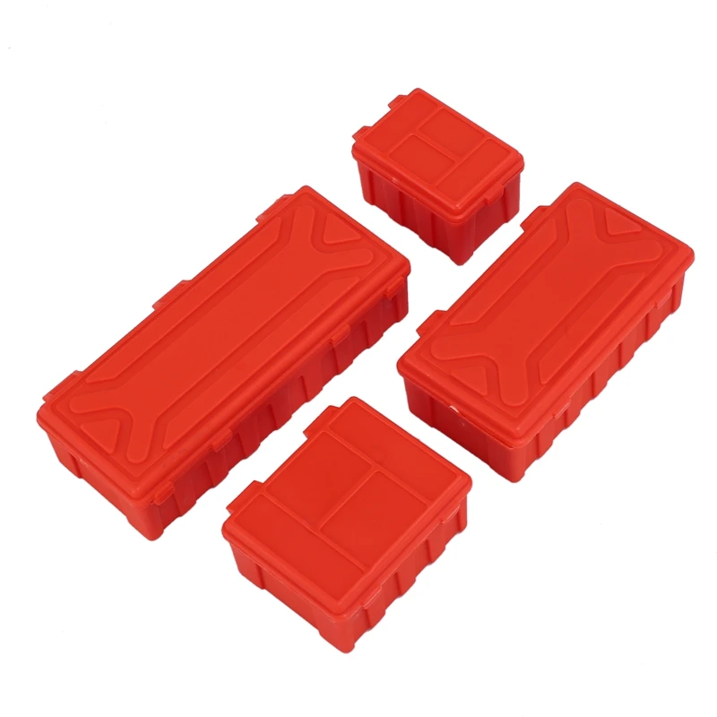 

4PCS Plastic Luggage Storage Box Decoration Tool For 1/10 RC Crawler Axial SCX10 90046 Traxxas TRX4 TRX6 Redcat Gen8