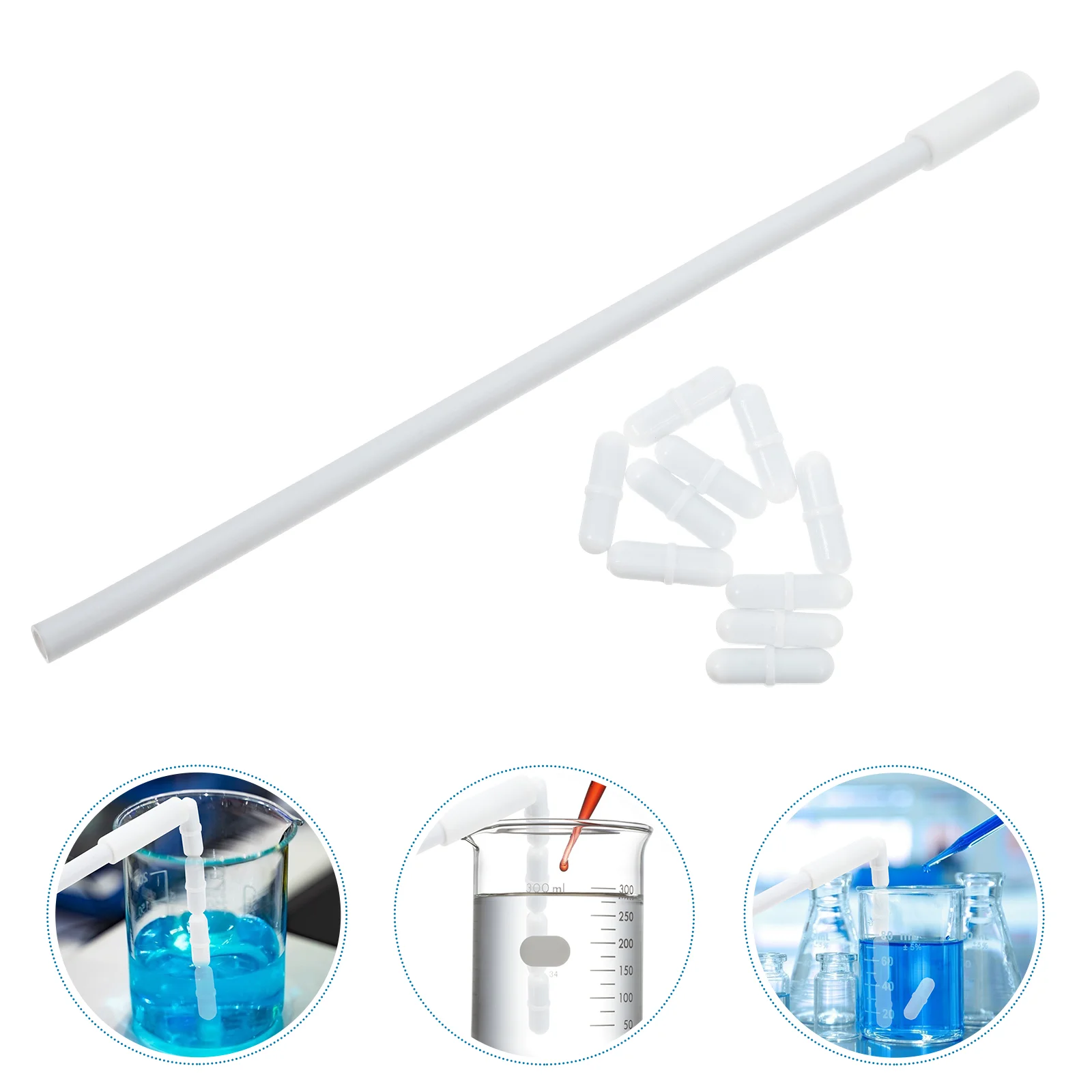 

1 Set Magnetic Stirrer Mixer Stir Bars Stirring Bars White Stir Rod Bars