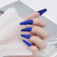 24pcsbox full cover fake press on nails matte pure acrylic frosted ballerina acrylic for nails for women and girls