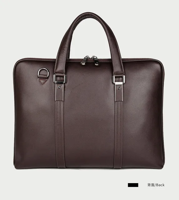 Luxury Genuine Leather Briefcase Men Leather Business Bag 15.6 4