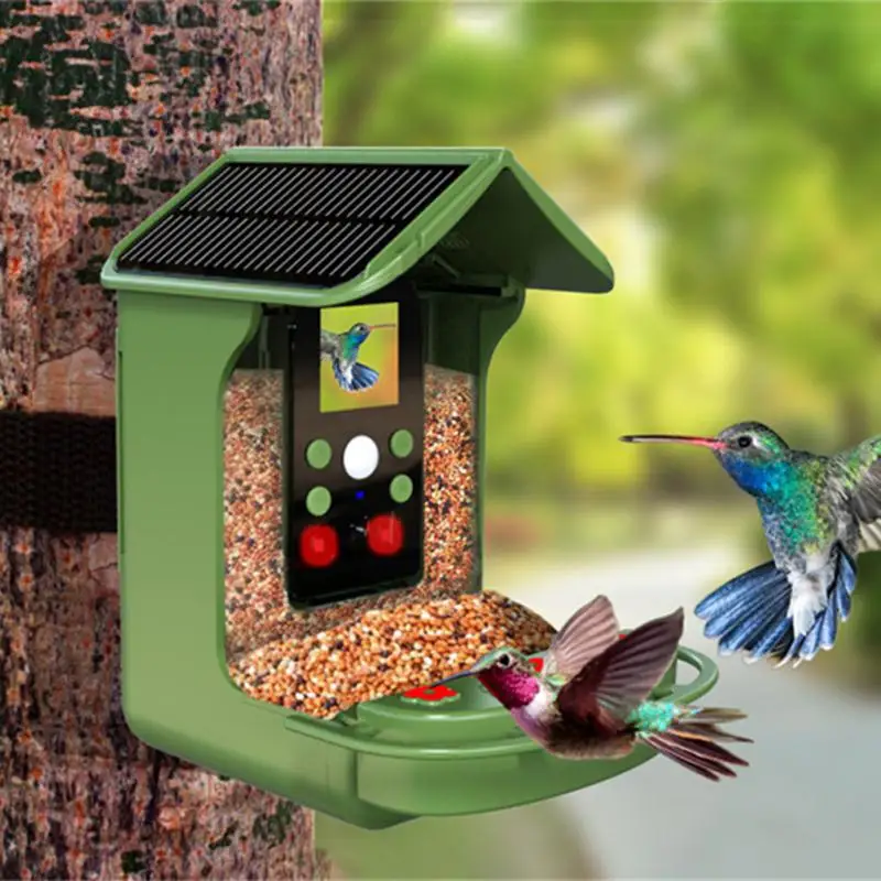 

Smart Window Bird Feeder Solar-powered Outdoor Garden Waterproof Wildlife Gazebo Parrot Feeding PIR Sensing Watering Supplies