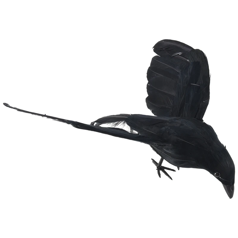 Реквизит для Хэллоуина перья ворона птица большая 25X40 см крылья черная игрушка