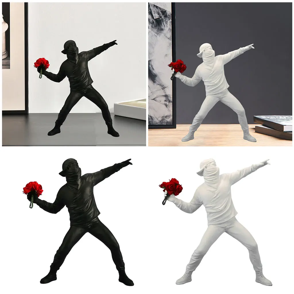 

2x Resin Modern Statue Craft Character Sculpture Cabinet Artist Figurine