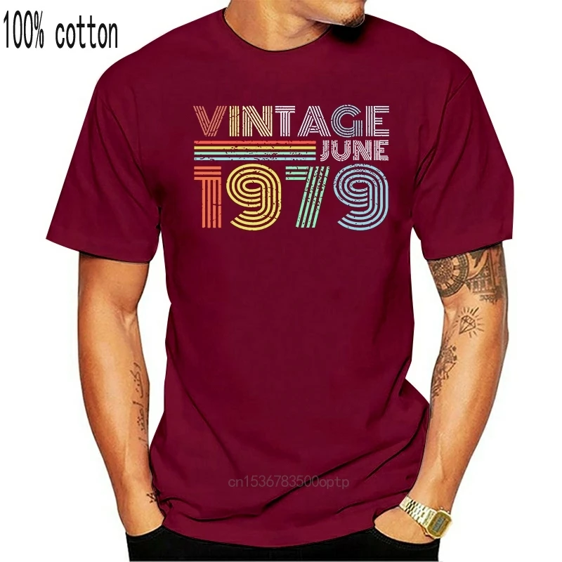 

Man Clothing Black 40Th Birthday Gift Vintage June 1979 Forty Years Old Premium T-Shirt Custom Graphic Tees Tee Shirt