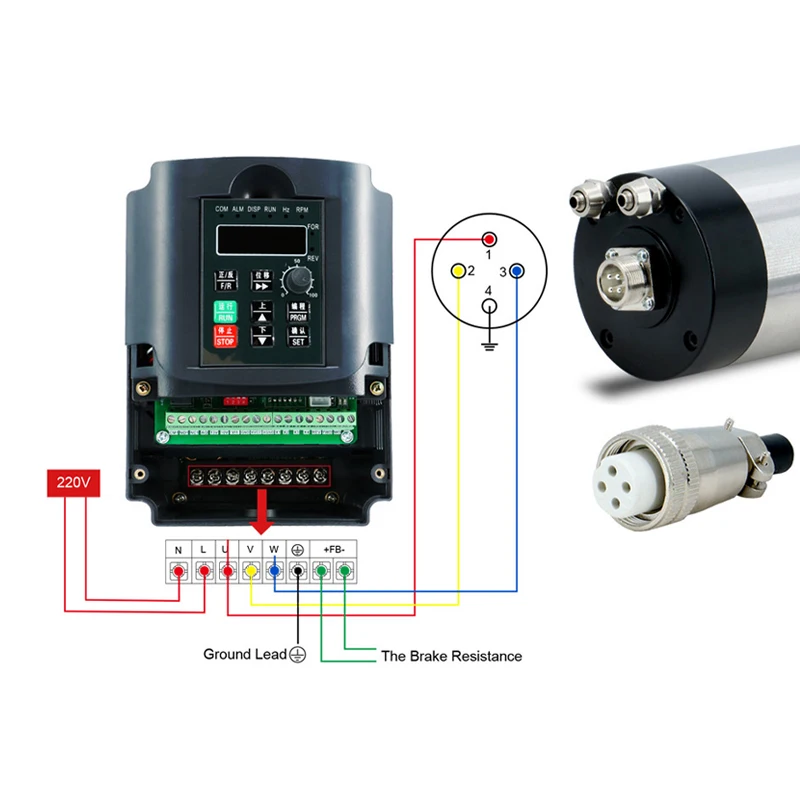 0.8KW 800w ER11 65mm 110V 220V 6A 400Hz шпиндель с водяным охлаждением 1.5KW инвертором VFD для