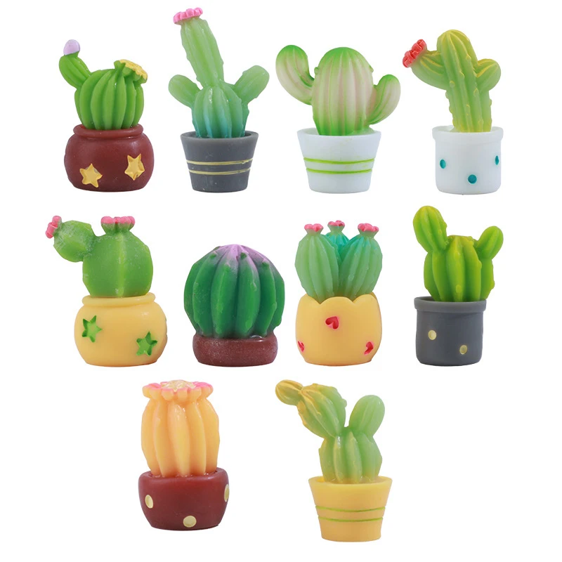 Имитация кактуса сочное растение в горшке микропейзажная фигурка миниатюрные